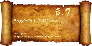 Bogáti Tímea névjegykártya