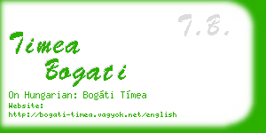 timea bogati business card